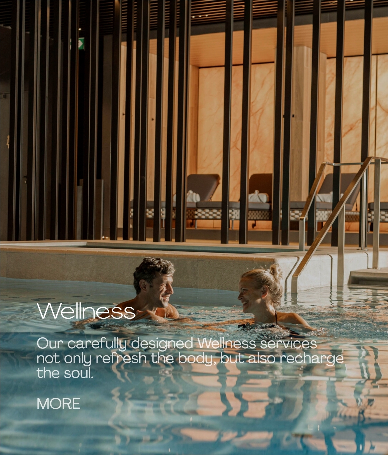 Two guests in Melea's pool